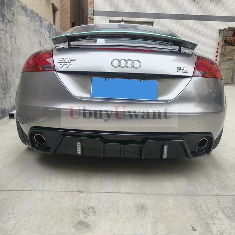 For Audi TT 3.2L 2010 MATT BLACK /GLOSSY BLACK / CARBON COLOR Rear Bumper Lip Spoiler Splitter Diffuser Cover Canards Tuning
