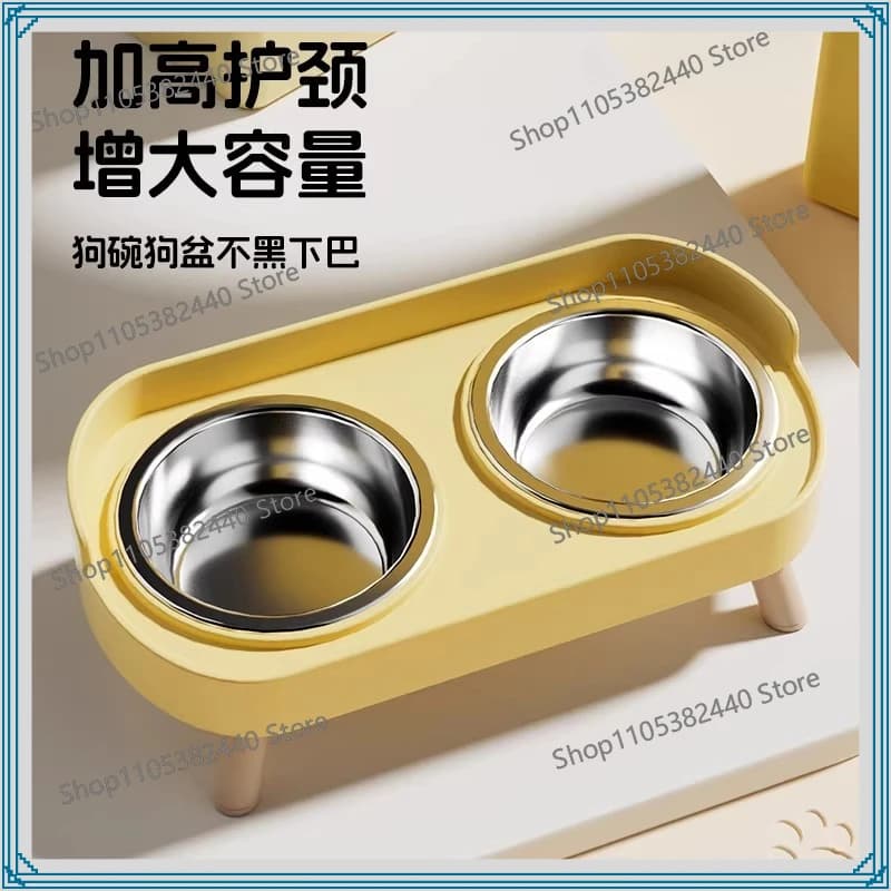 Dog Bowl Dog Food Basin Stainless Steel Dog Water Food Rice Basin Small Spine Protection Anti-knock Pet Bowl