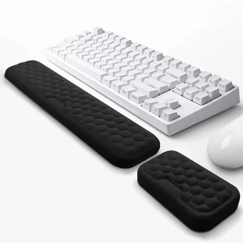 Tappetino per mouse e tastiera con supporto per il polso in memory foam, tappetino ergonomico per mouse e tastiera per ufficio, casa, computer, laptop
