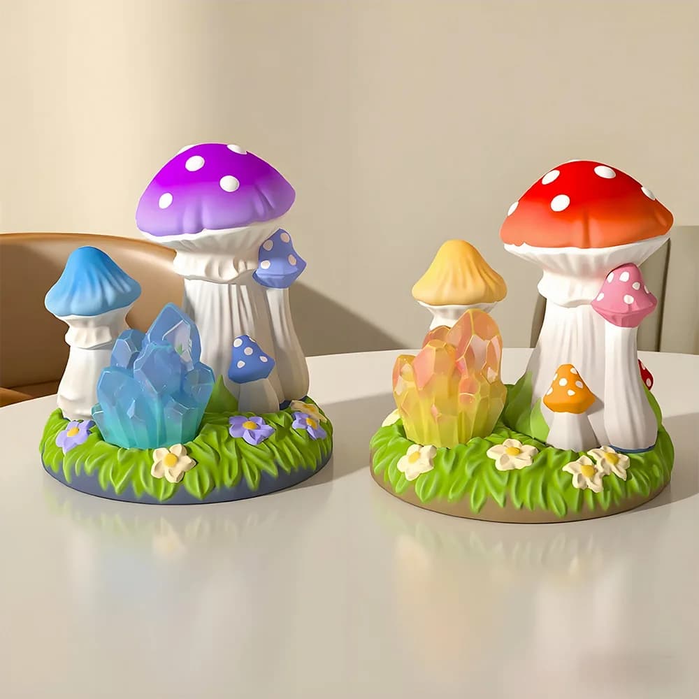 3D Mushroom and Crystal Stone Silicone Molds DIY Plants Miniature Landscape Ornaments Epoxy Resin Mold Candle Plaster Mould