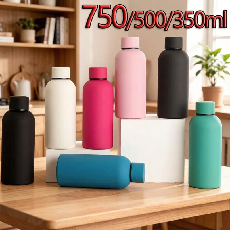 750/500/350ml Small Mouth Thermos Cup, Outdoor Car Stainless Steel Coke Bottle, Double Layer Vacuum Sports Kettle for Gym