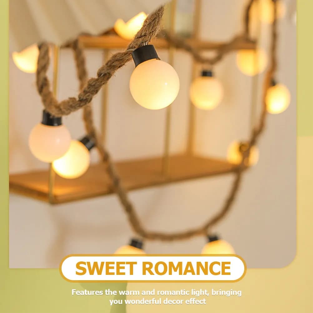 Lampada a Corda con 20 LED a Globo, 3 Metri, per Illuminazione d'Atmosfera Interna, Parete, Soffitto, Finestra