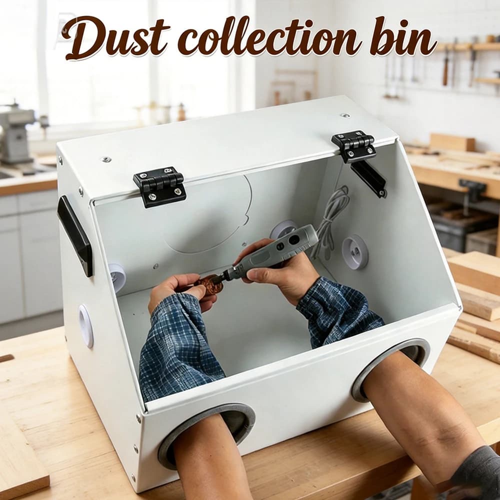 220V Grinder Dust Box Acrylic Dust Cover for Amber Jade Carving Buddha Bead Polishing Machine Electric Grinding Spray Paint