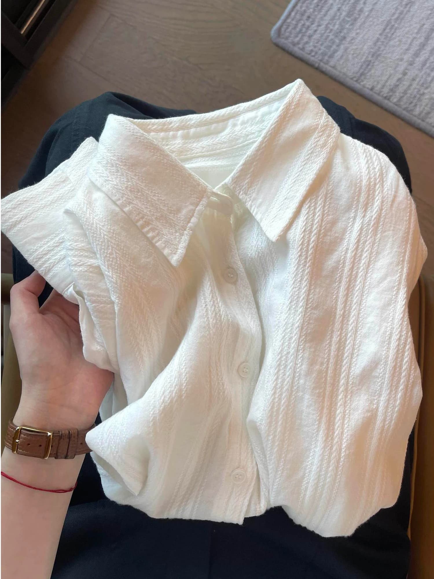 Spring Commute Style Long Sleeve Embroidered White Shirt Women Loose High End Sunscreen Pure Color Top Breathable Cotton ...