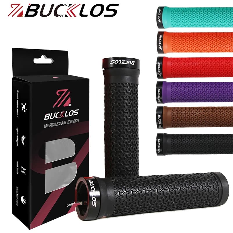 BUCKLOS Bicycle handles Soft rubber mountain bike grips Bicycle knobs Handlebars for bicycles with shock absorption