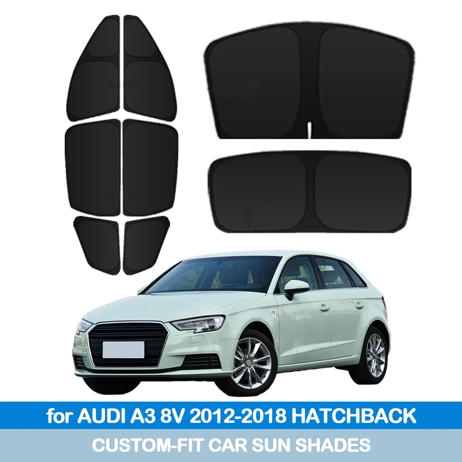 Per AUDI A3 8V 2012-2018 HATCHBACK Parabrezza Parasole Finestre Laterali Shades Copertura Visiera Parasole Scudo Protezione Privacy