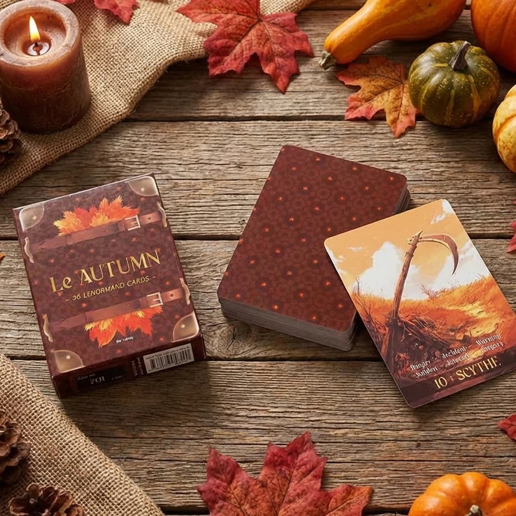 Carte Le Autumn Lenormand 9*6cm, Mazzo di 36 Carte Oracolo per Divinazione, Predizione del Futuro e Crescita Spirituale