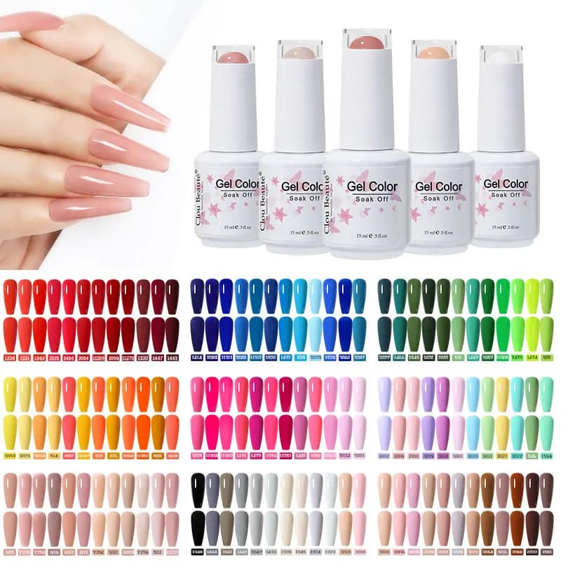 Clou Beaute 10/12/20/24 pezzi Set di smalti gel Colore 15ml Bottiglia di vetro bianco Kit per nail art Semi permanente Gellack Smalto per unghie