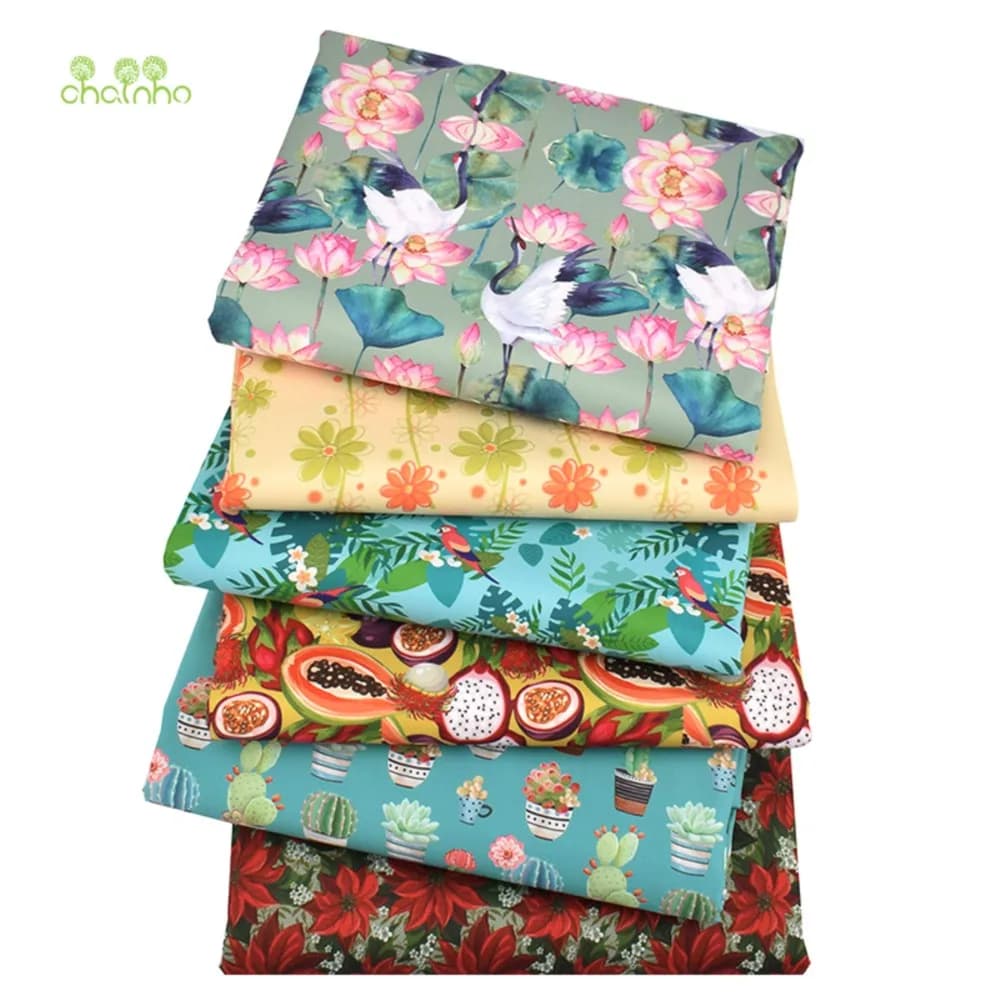 Chainho,Digital Printing Waterproof Fabric,Floral & Cartoon Series,DIY Sewing Material For Handbags & Tablecloth,6 Designs,WP01