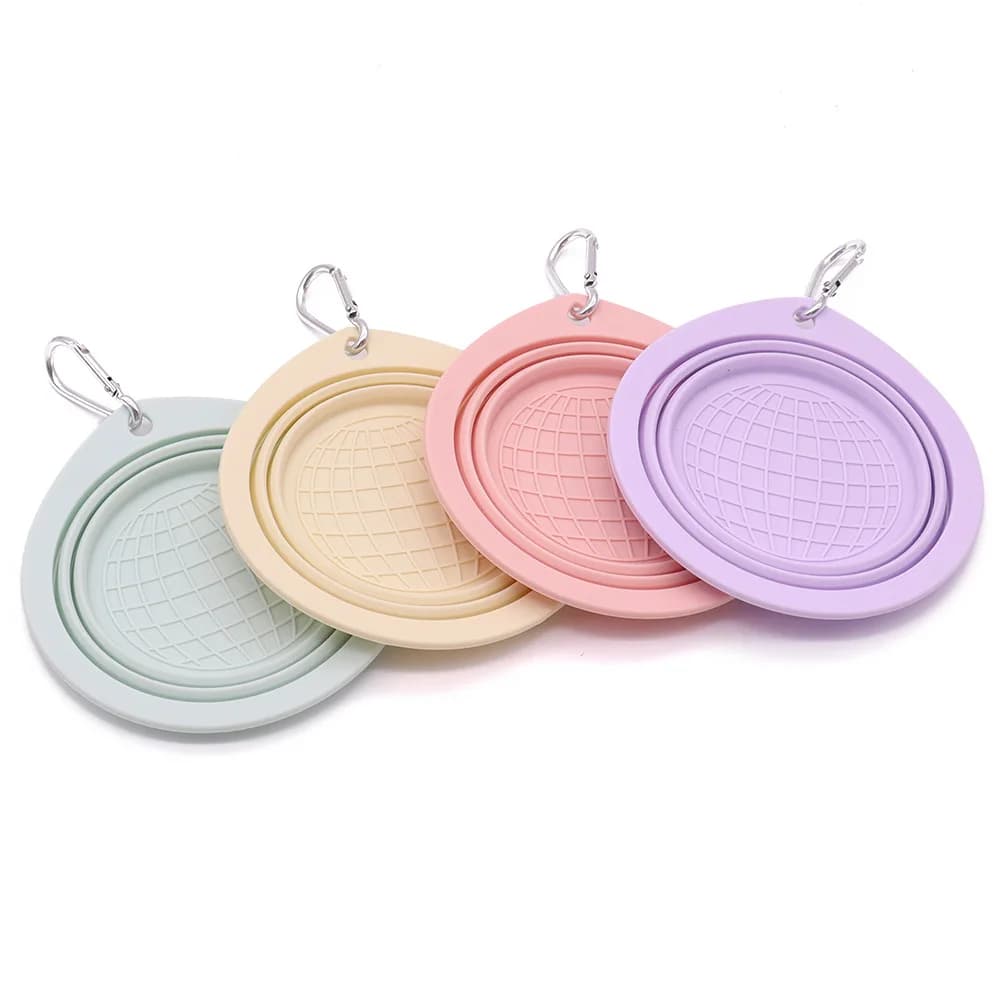 Pet Feeding Bowl Dog Cat Water Food Bowl Portable Travel Outdoor Walking Silicone Foldable Pet Bowl for Puppy Kitten Snack Bowl