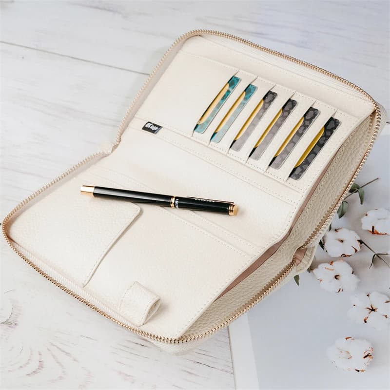 OX KNIGHT Weeks Zip Cover Genuine Leather Journals Notebooks Lychee Grain Cowhide for Planner Vintage Notepad Diary Stationery