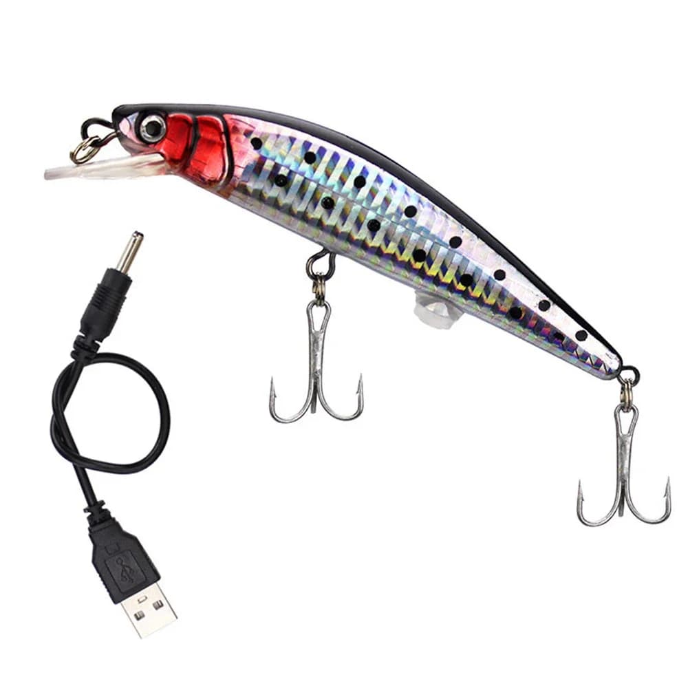 USB ricaricabile lampeggiante LED luce lancio esca luminosa esche da pesca simulate esca elettrica vivace vibrar esche da pesca