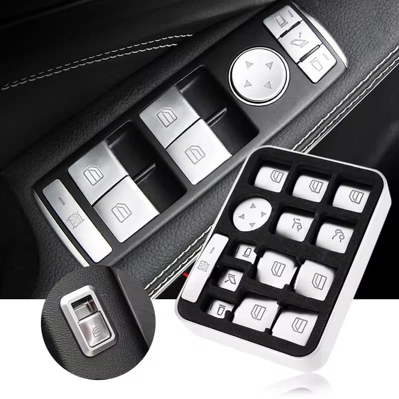 Auto Finestra di Vetro Ascensore Pulsante Adesivo Interruttore Sul Pannello Styling per Mercedes Benz Classe ABC W204 W212 GLA GLK CLA GL ML GLE