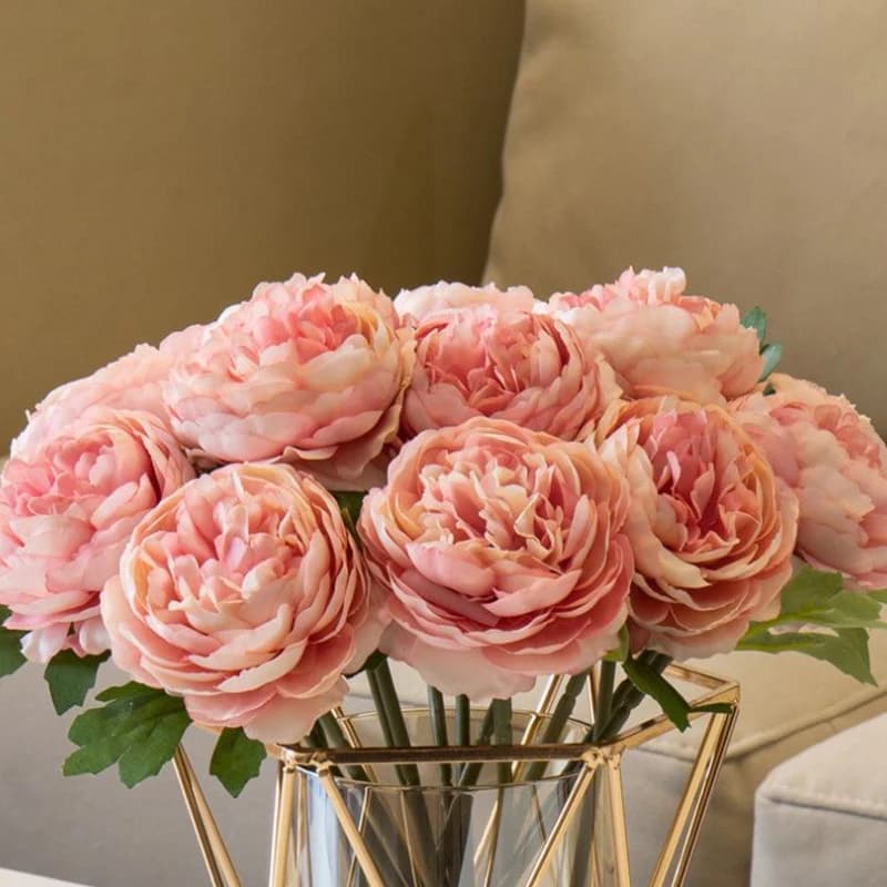 2/6pcs Artificial Flower Peony Bouquet Fake Flower Western Rose Tea Rose Wedding Flower Wall Accessories Home Decor Photo Props