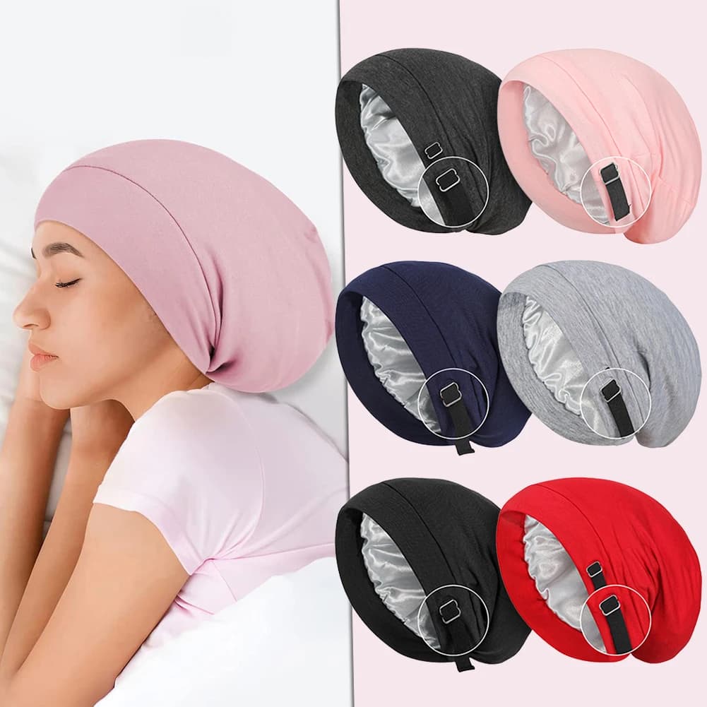 Silk Satins Bonnets For Sleeping Versatile & Stylish Design Birthday Present For Women,Comfortable Adjustable Hair Bonnets