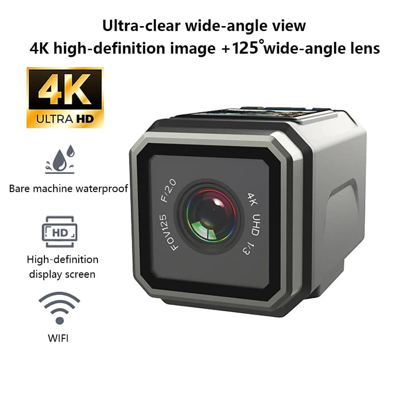 4K HD Sports Camera with 1.3 Inch LCD Screen, Wireless Wi-Fi, Waterproof, Anti-shock, Multifunction, Cycling Recorder