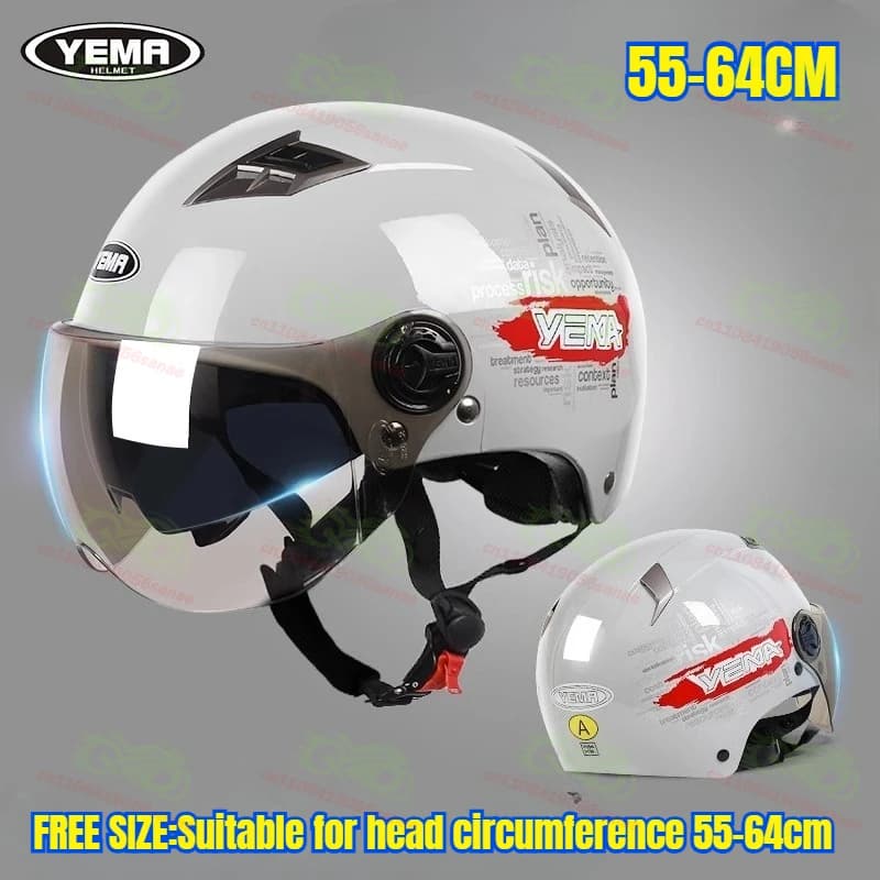 Casco Elettrico YEMA, Casco Mezzo Integrale per Uomo e Donna, Quattro Stagioni, Casco di Sicurezza per Moto, Attrezzatura per Pendolari
