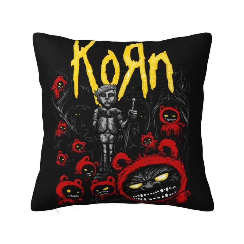 Decorative Square Pillow Federa for Custom House Korns Heavy Metal Music