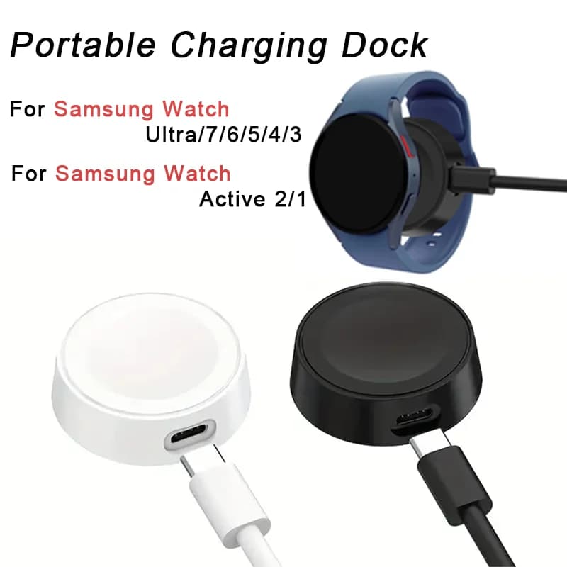 Caricabatterie USB per Samsung Galaxy 8/7/6/6 Classic/Watch 5/5 Pro/4/3/Active, Accessori per Smartwatch, Caricatore Rapido Sostitutivo