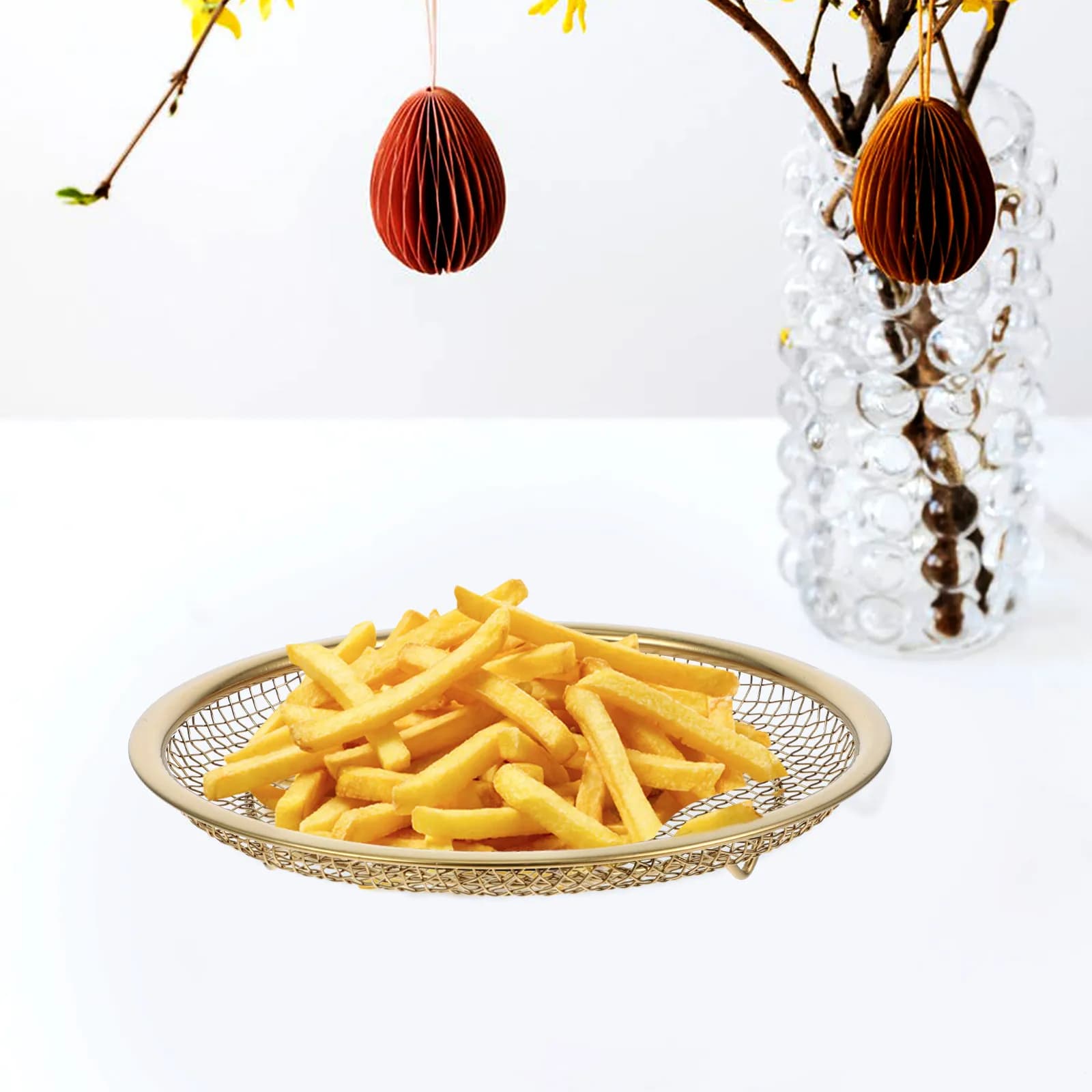 Cestello per Frittura in Acciaio Inox, Scolapasta a Rete, Colino in Rete Metallica, Utensile da Cucina Multifunzionale per Cucinare