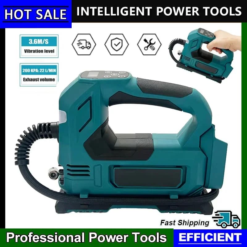 Fit Makita Compressore di gonfiaggio per pneumatici portatile senza fili per pneumatici per biciclette per auto Sfera 18V Batteria Pompa di aria elettrica Aria portatile