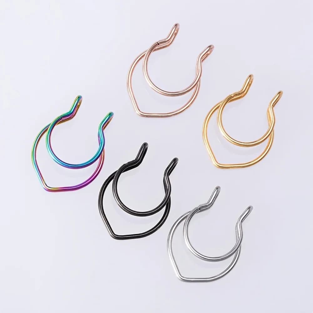 1pcs/5pcs non-piercing naso anello falso setto piercing clip su anelli del naso anello falso stud corpo gioielli per donne e uomini