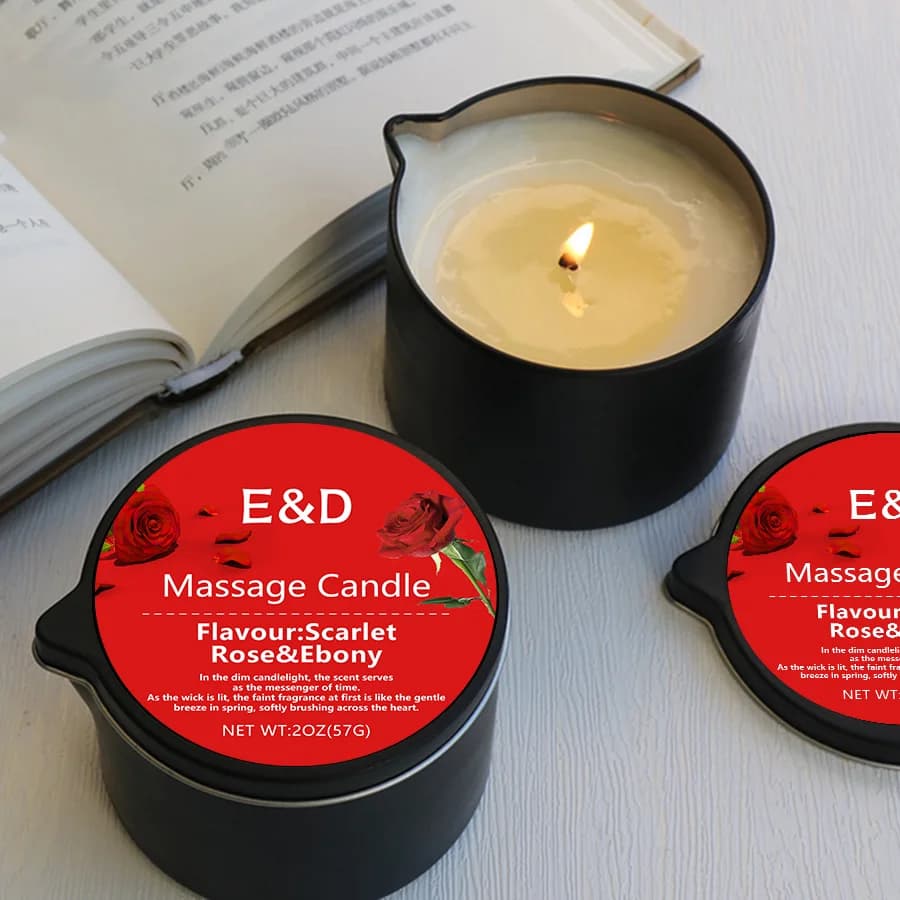 Candela per massaggio, per alleviare lo stress e idratare la pelle, candele profumate per aromaterapia, prodotto SM Spa Essentials, candele di lusso