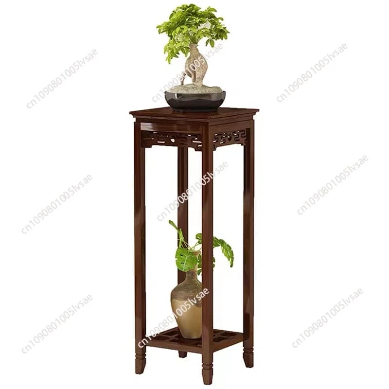 for Flower Rack Indoor Plant Stand Bamboo Shelf Living Room Floor to Ceiling Hanging Orchid Pot Holder Antique Chinese Style