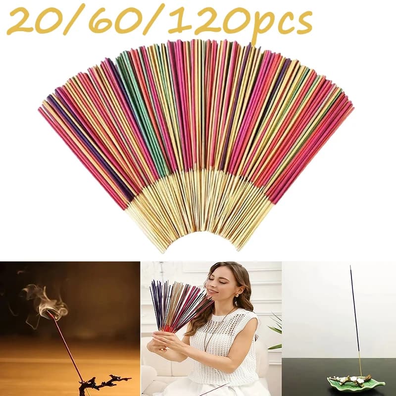 30-120pc Aromaterapia Bastoncini di Incenso Set Misto Fragranze Naturali Bastoni Colori Casuali per la Casa Yoga Meditazione Bastone di Lavanda