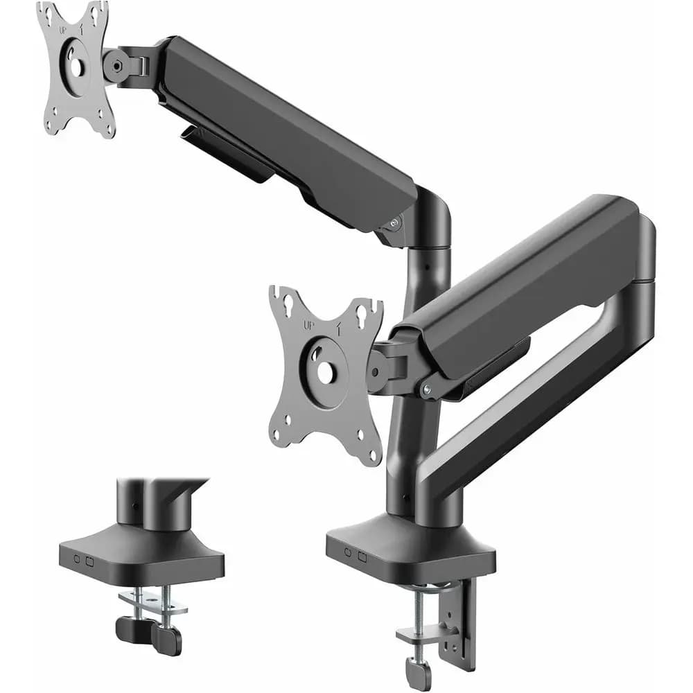 Ultra-Wide Dual Monitor Stand, Holds Up to 35 Screens, 26.4 lbs Capacity per Arm, Black Desk Mount