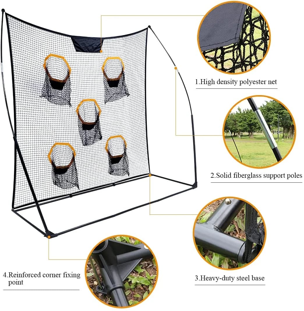 Portable football network with five targets for neighborhood launch field training