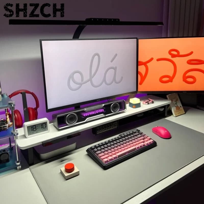 Modular Sliding Tracks Computer Table Z3 Pro Monitor Stand Solid Wood Desk Riser Shelf for Computers Ergonomic Modern Workspace