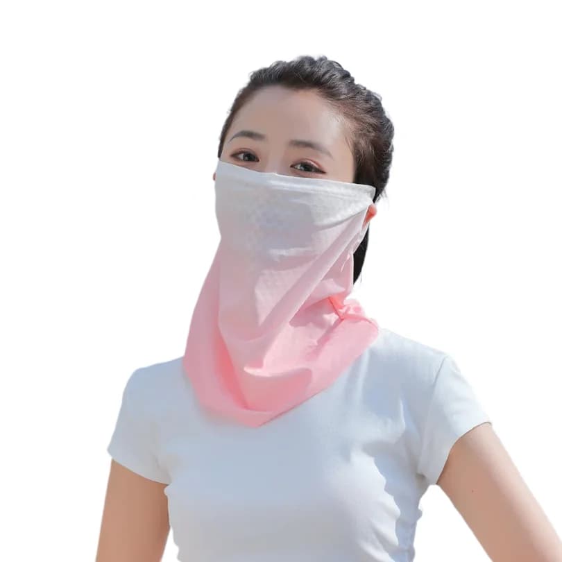 Maschera Estiva in Seta Ghiacciata con Protezione UV, Sciarpa Elastica per Ciclismo, Traspirante e Rinfrescante, Copricollo per Sport all'Aperto ed Escursionismo