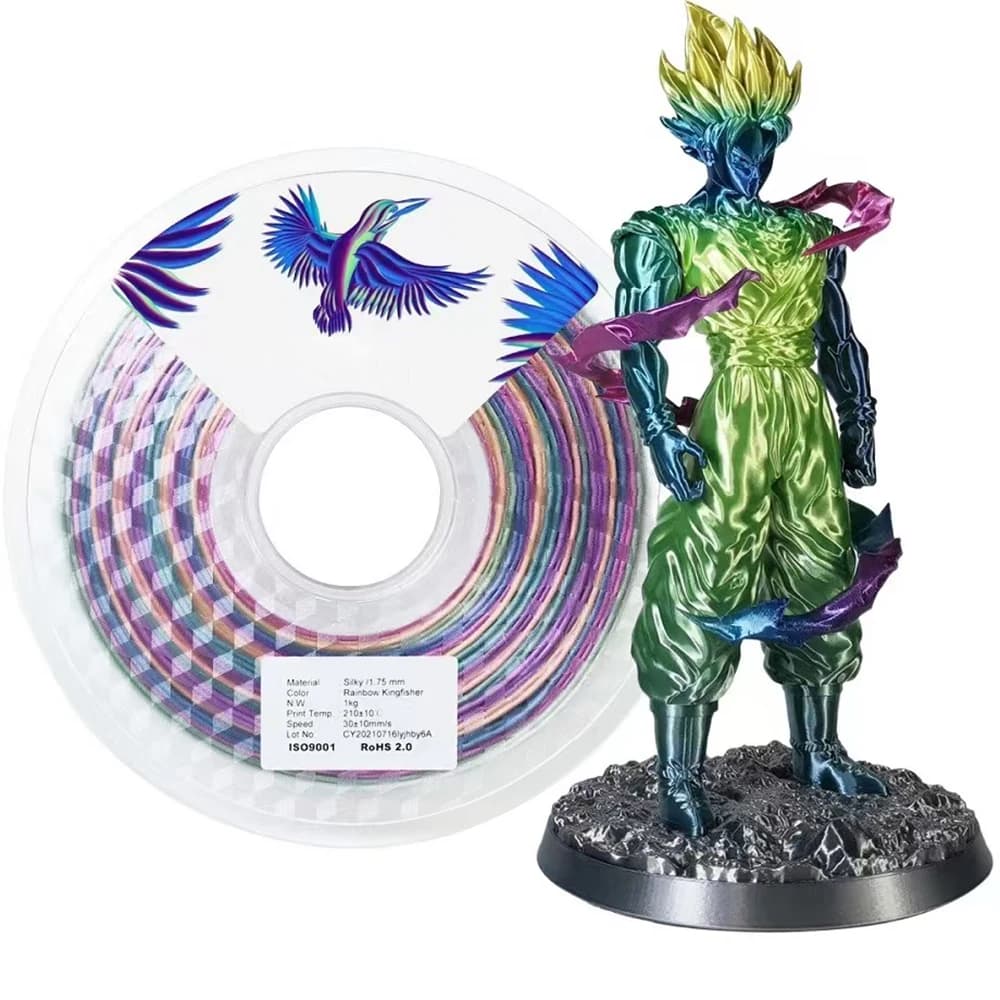Cambia colore Filamento Seta PLA 1.75mm 1kg 500g 250g Filamento stampante 3D Arcobaleno PLA Materiale di stampa 3D Filamento PLA Gradiente