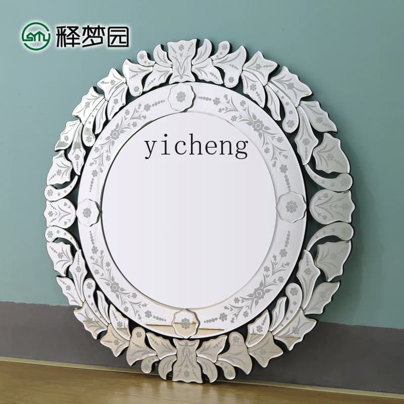 ZZ neoclassico scolpito sfondo muro decorativo enigma specchio bagno specchio a figura intera specchio per il trucco di moda