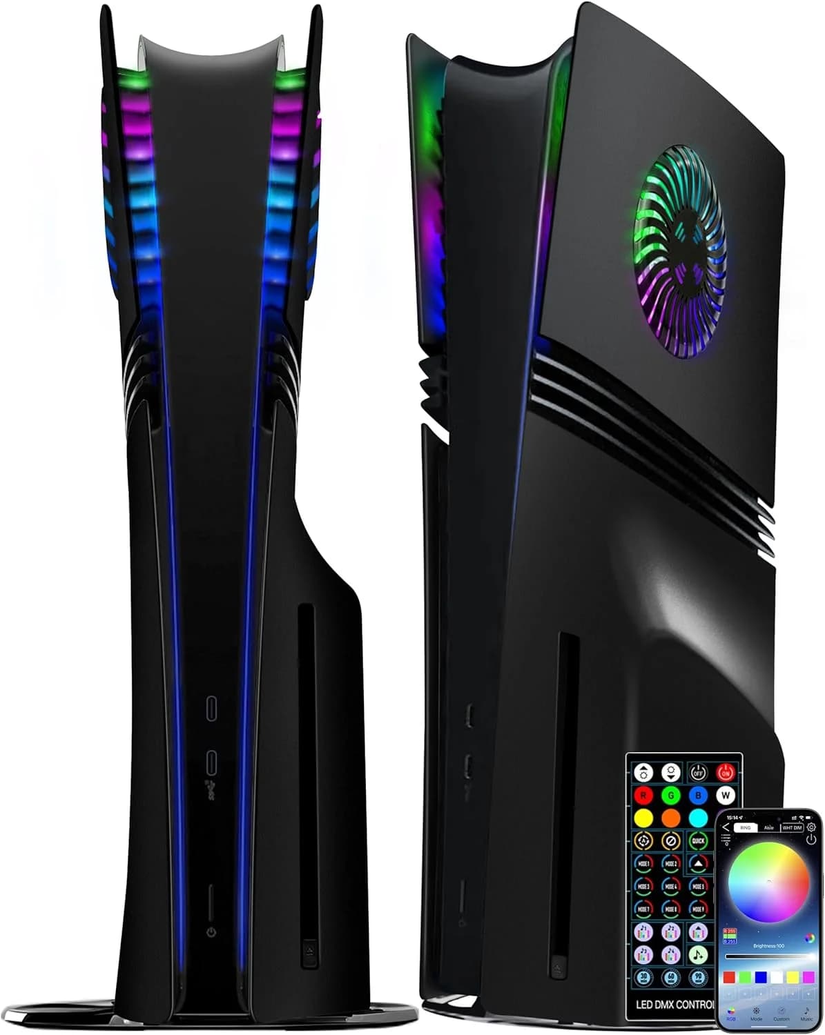 Cover Antigraffio e Antipolvere con Anello RGB per PS5 Pro CD-ROM, Compatibile con PlayStation 5 Pro 2024