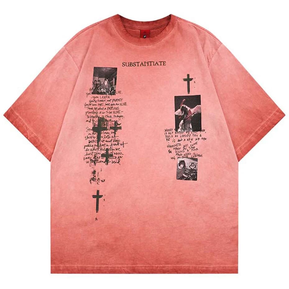 T-shirt da uomo Harajuku Streetwear Hip Hop Y2K Oversize Vintage Strappata Casual