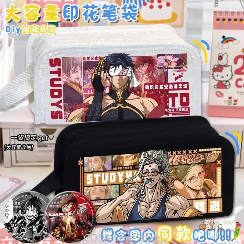 Astuccio Multistrato Unisex Anime Record of Ragnarok Buddha Apollo Qing Shi Huang Hades, Portamatite Cartoon, Regalo per Fan