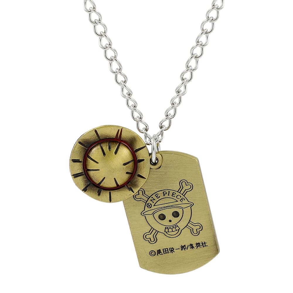 Nuova Collana con Ciondolo Anime Kawaii di Luffy con Cappello di Paglia, Gioielli Cartoon per Uomo e Donna, Regali e Giocattoli per Bambini