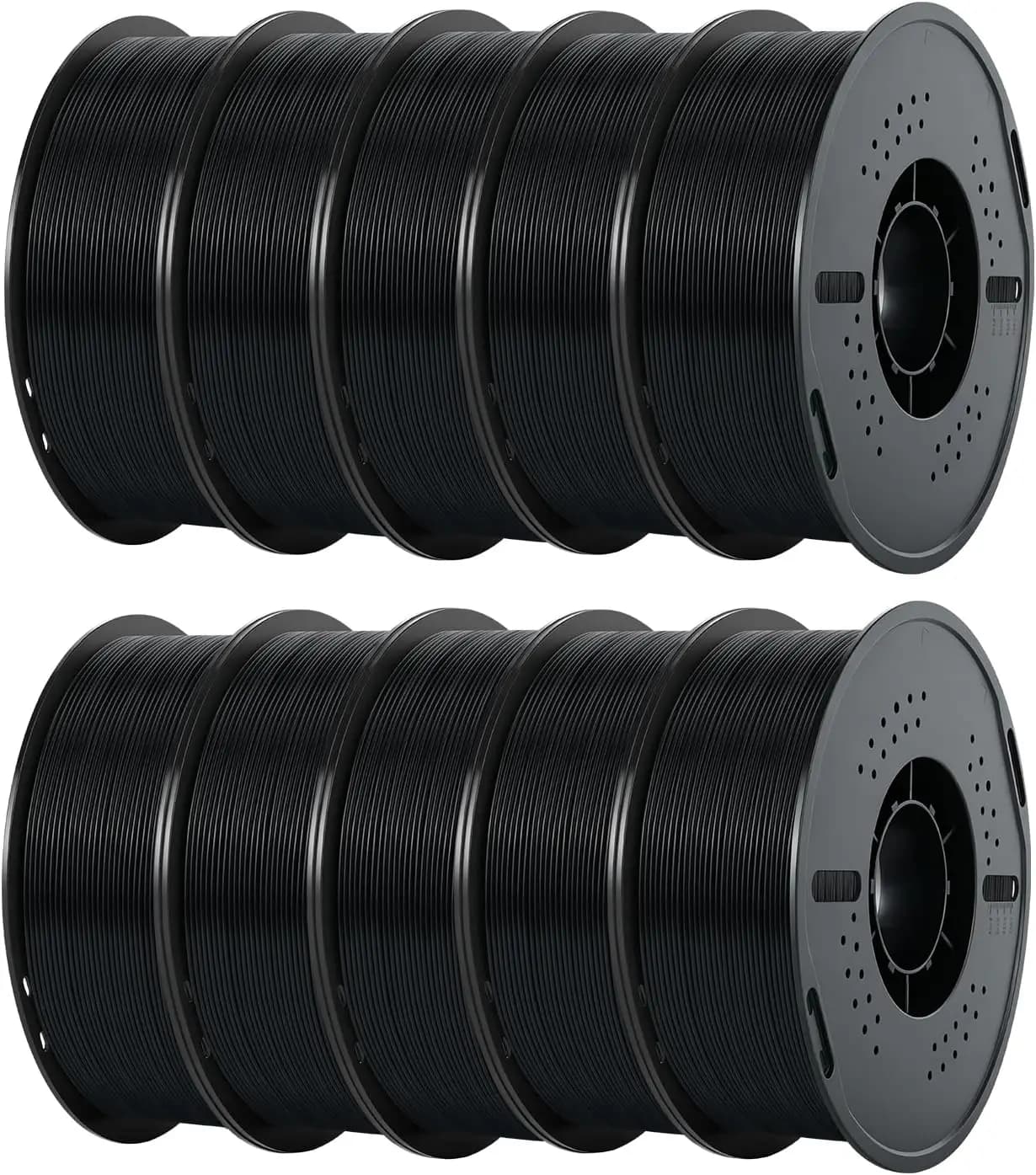 Charcoal Black 10KG PLA Filament 1.75mm, +/- 0.02mm Tolerance, Smooth 3D Printing Filament Bulk, Individually Vacuum-Sealed,1kg