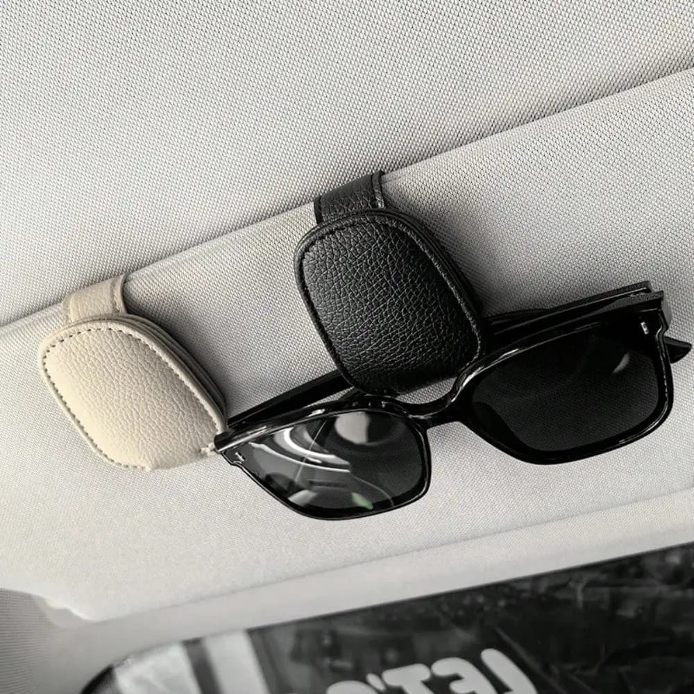 Supporti per occhiali da sole per auto, clip magnetica in vera pelle per visiera auto, clip appendi occhiali, visiera interna per auto