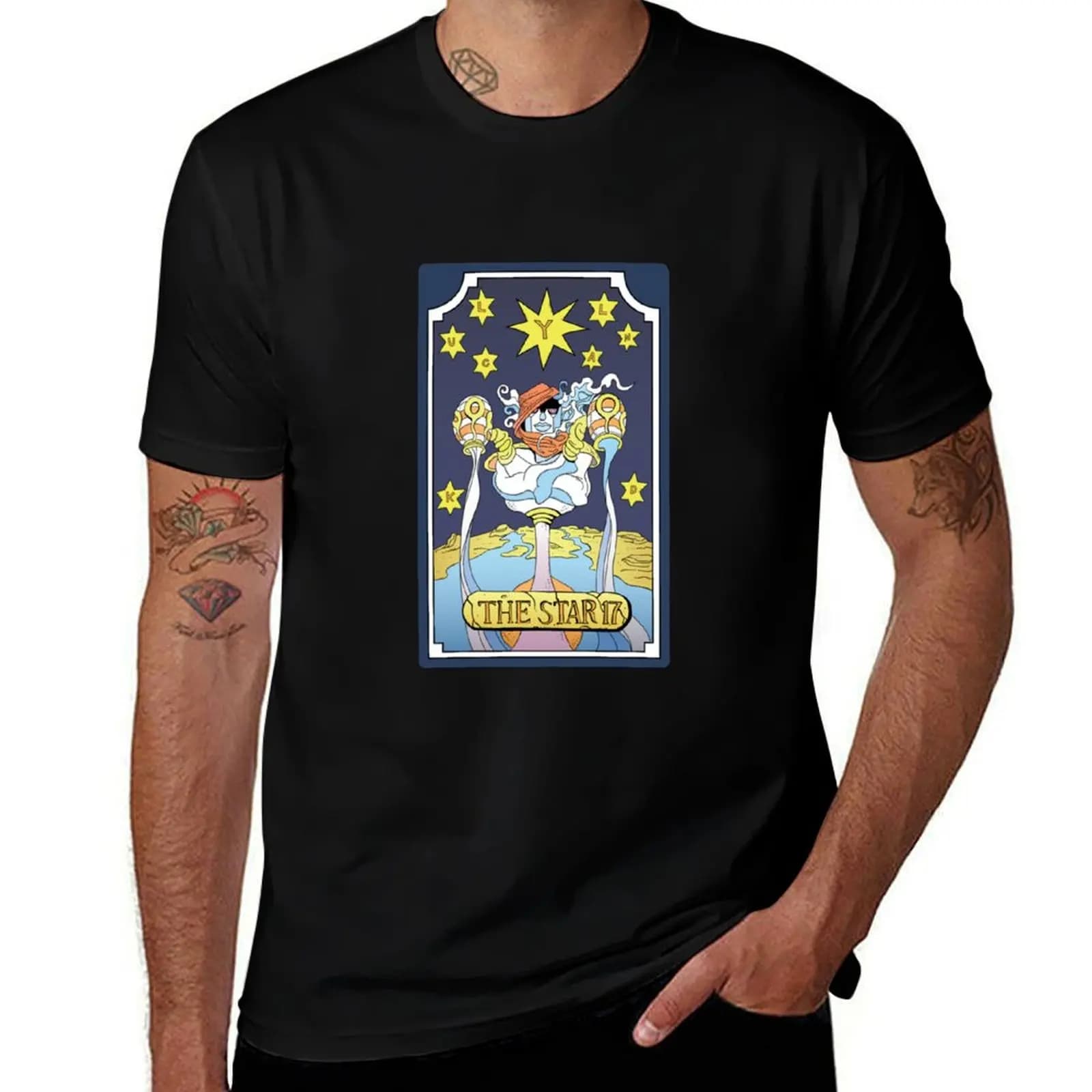Jojo’s Bizzare Adventure The Star Tarot Card T-Shirt Breathable Basic Cotton T-Shirt