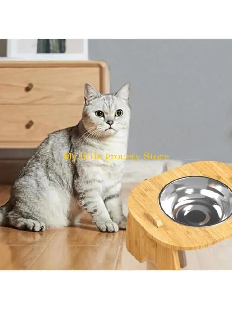 D5BD Set combinato distributore acqua per ciotola per cibo per cani da tavola 2 in 1 per animali domestici
