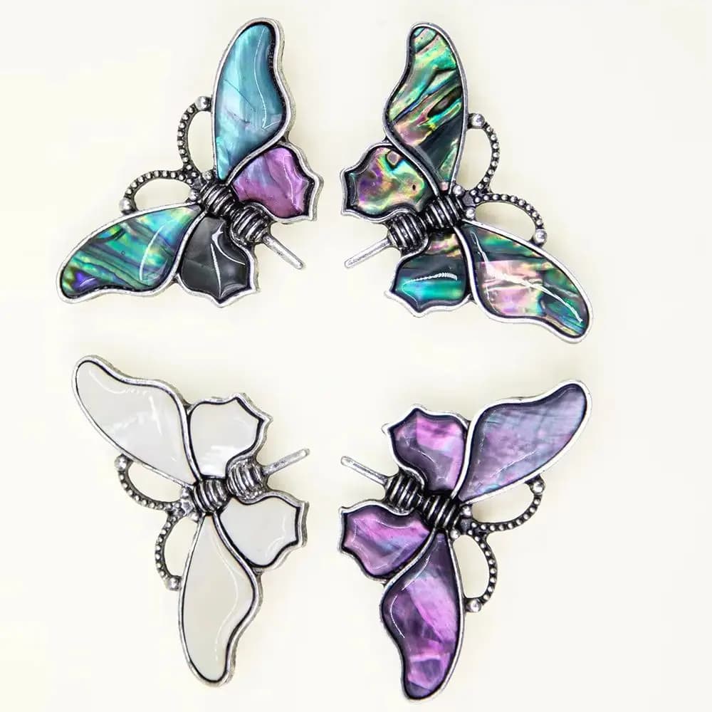 31x57mm Natural Shell Butterfly Shape Brooch Pendant Dual Purpose DIY Necklace Valentine's Day Fashion Jewelry Gift 1PC