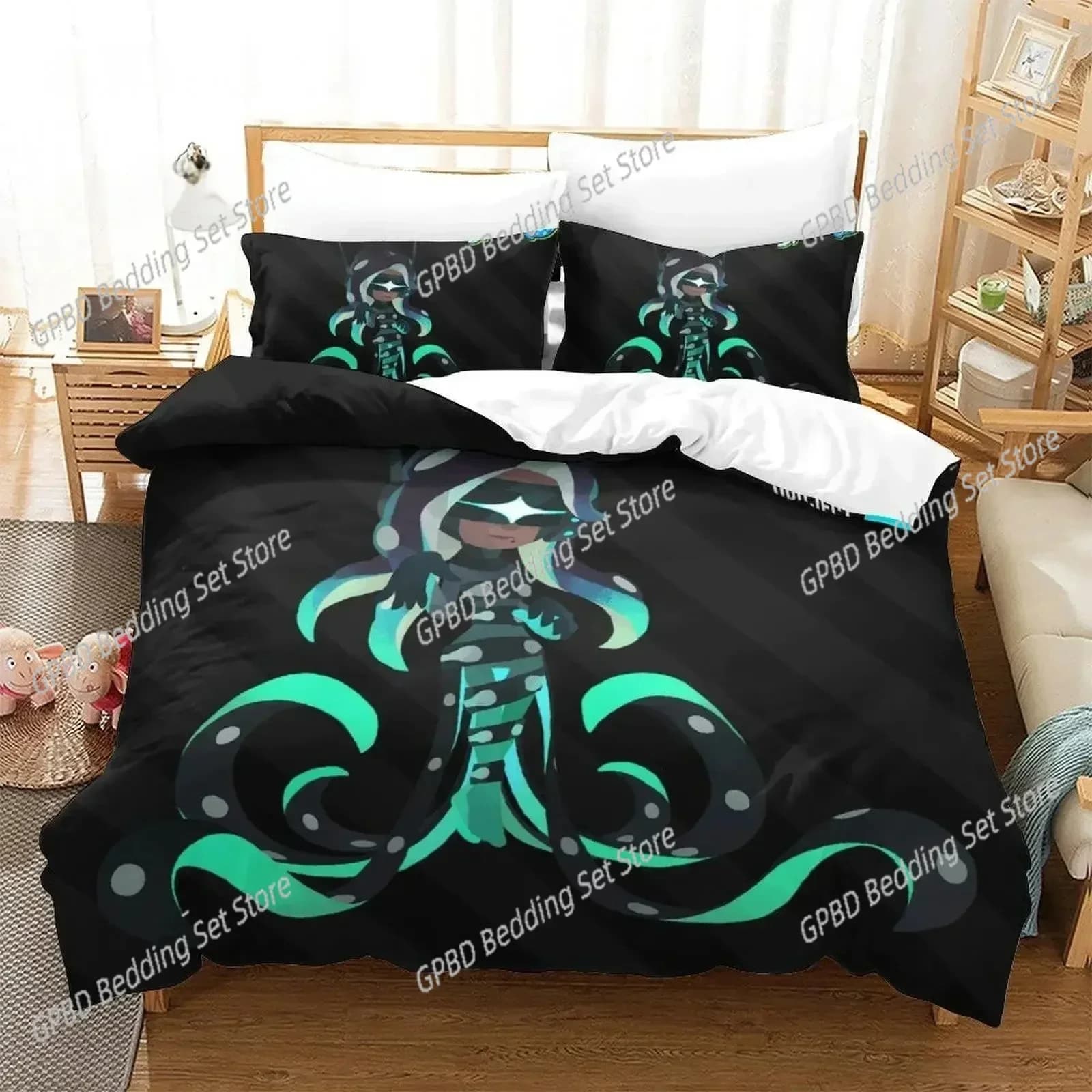 Set di biancheria da letto di lusso con stampa 3D Splatoon 3 Set di biancheria da letto singolo doppio completo Queen King Size Set copripiumino per camera da letto per bambini adulti