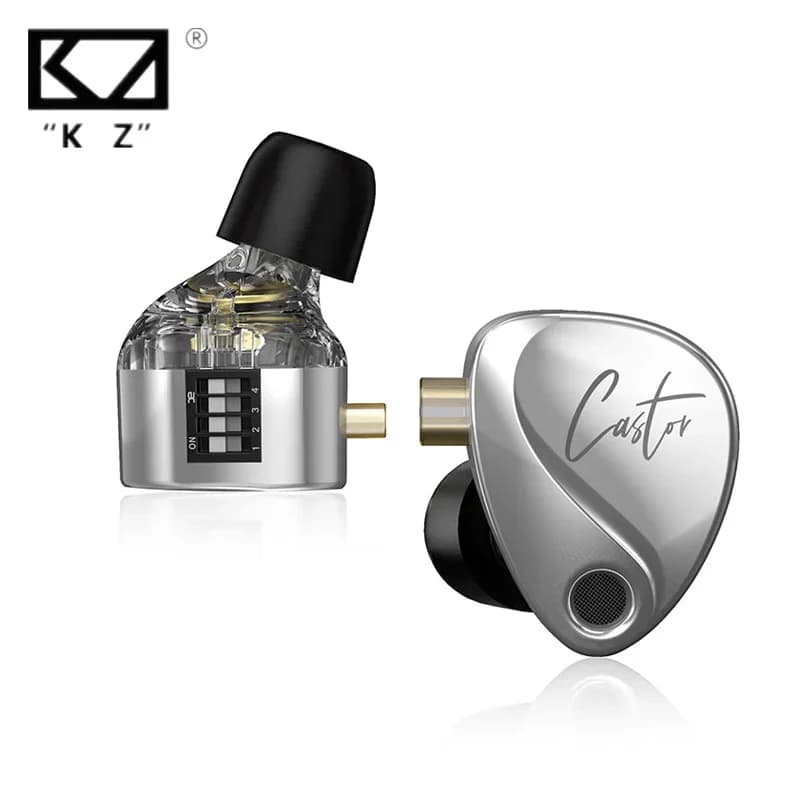 KZ Castor Hifi cuffie 2 Dynamic In Ear auricolari cablati con armatura bilanciata sintonizzabili di fascia alta Monitor auricolari con cancellazione IEMS