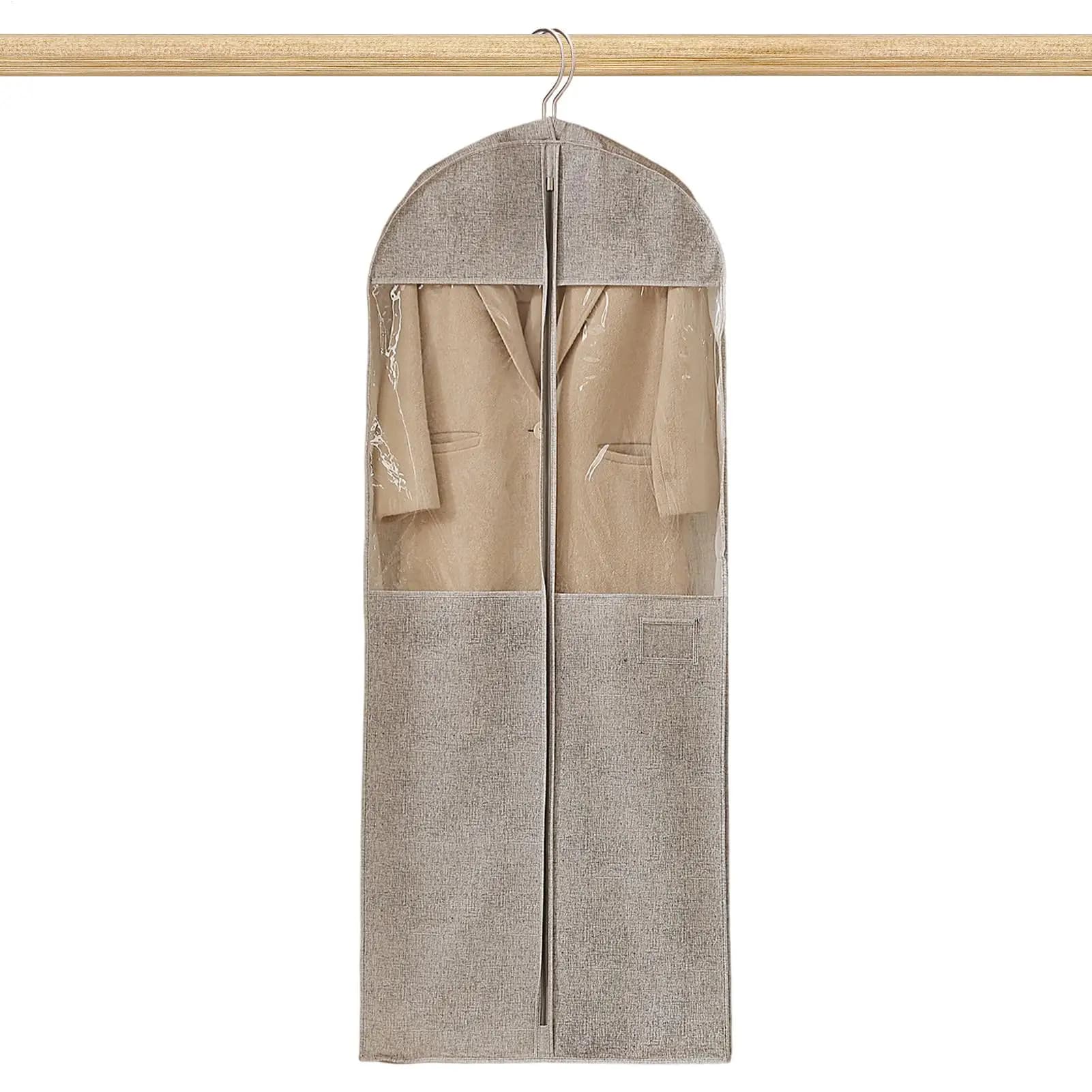 Travel Garment Bag Breathable Dresses Coats Suit Covers With Clear Window Garment Bags Dresses For Coats Jackets Shirts Laundry