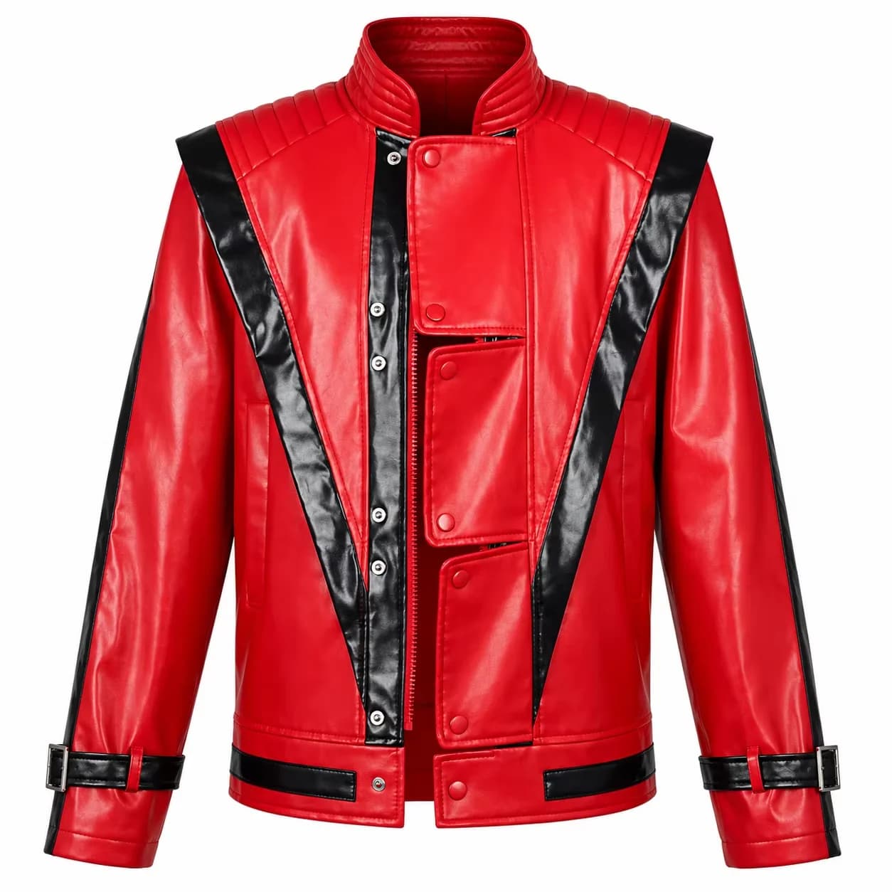 Children's Halloween Costumes Boy Jackson cosplay costume Red leather jacket Long-sleeved top fashionable leather jacket