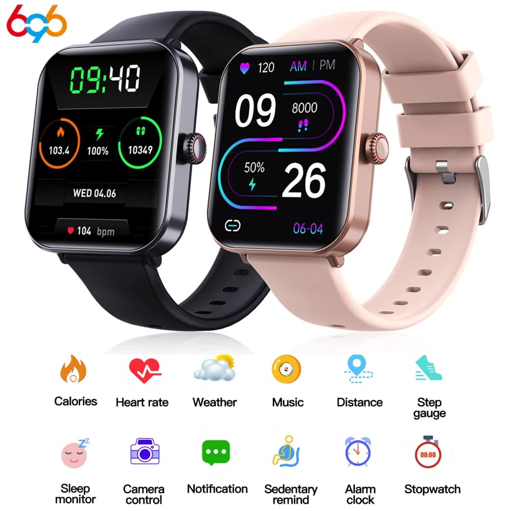Donne BT Chiama Orologi intelligenti Sport Smartwatch impermeabile Uomo Sonno Salute Cardiofrequenzimetro Informazioni Push Fashion