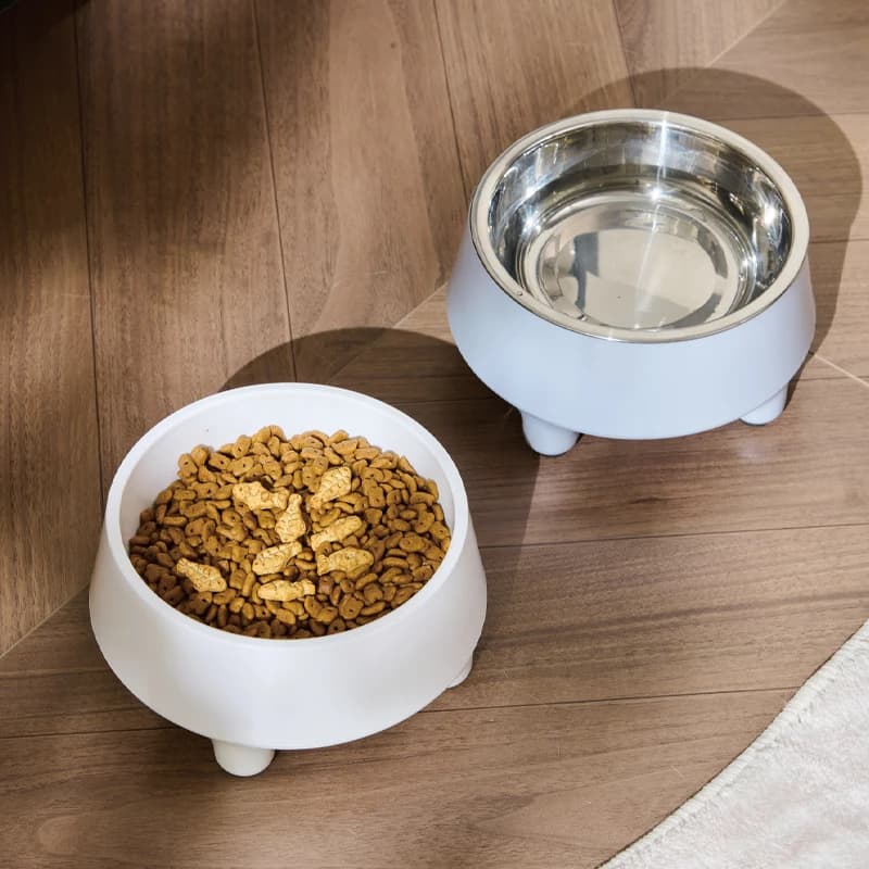 Nuove Ciotole Rialzate per Cibo e Acqua per Animali Domestici con Ciotola in Acciaio Inossidabile per Cani e Gatti di Piccola Taglia, Lavabili e Facili da Pulire, Prodotto per Animali Domestici